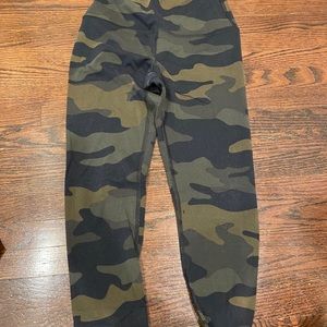 Green camo leggings.